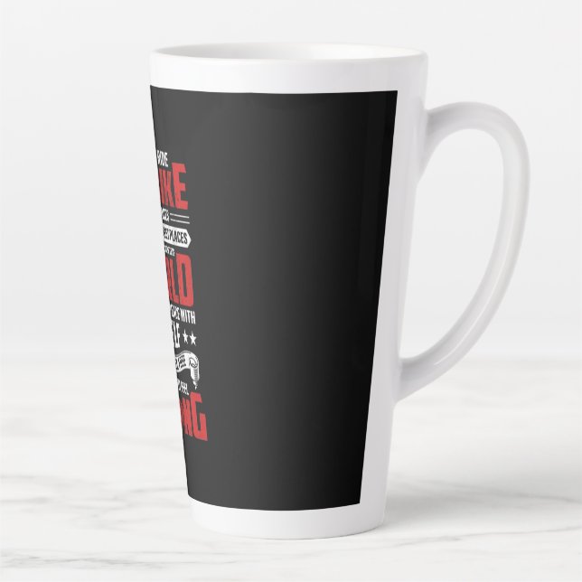 Tasse Latte Cyclisme Art Je ne fais pas de vélo (Droite)