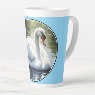 Tasse Latte Cygne élégant nage dans l'eau