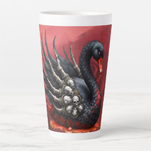 Tasse Latte Cygne noir d'os – Élégance gothique