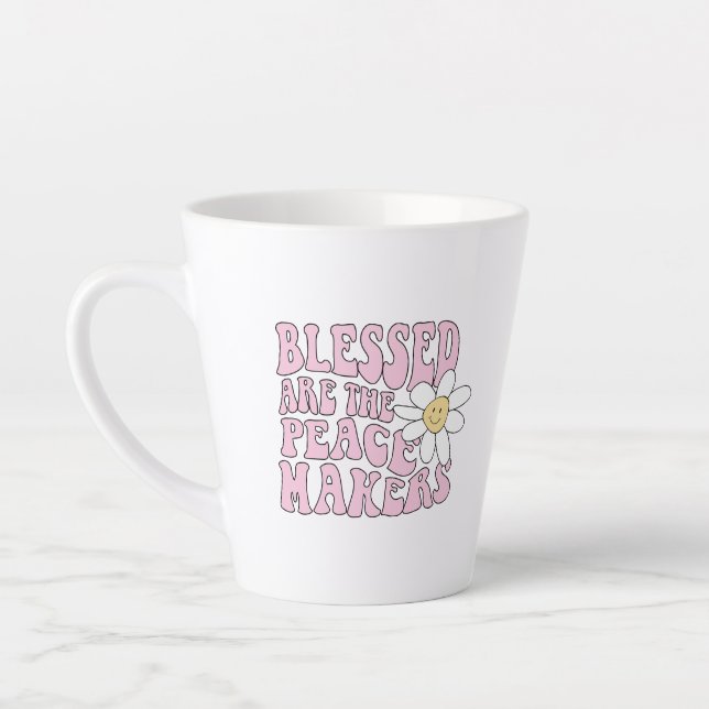 Tasse Latte Daisy et les artisans de la paix Slogan (Gauche)