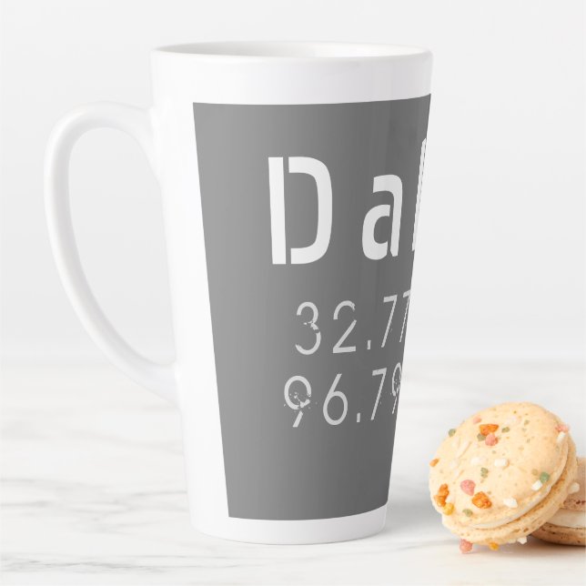 Tasse Latte Dallas Latitude Longitude (En situation)