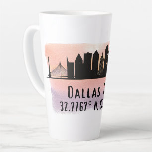 Tasse Latte Dallas TX Skyline Latitude et Longitude