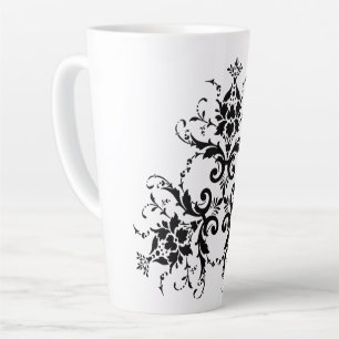 Tasse Latte damas-fleurs-fleurs-fleurs-florales