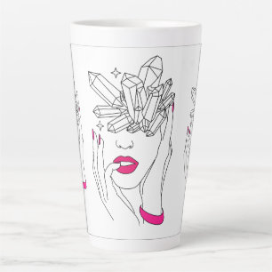Tasse Latte Dame artistique en rose