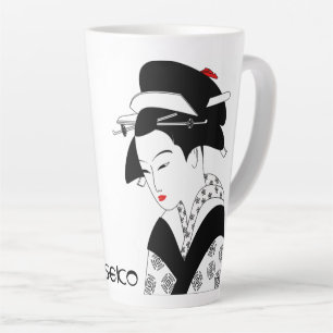 Tasse Latte Dame japonaise éditable