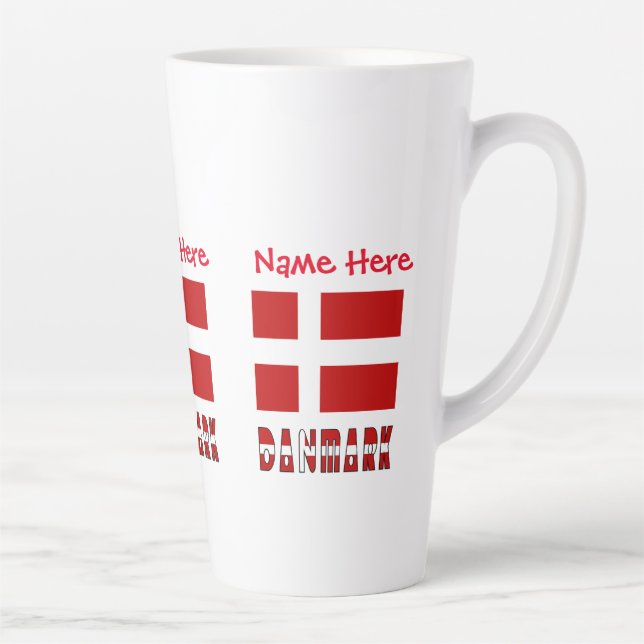 Tasse Latte Danmark Dannebrog Personnalisation  (Droite)