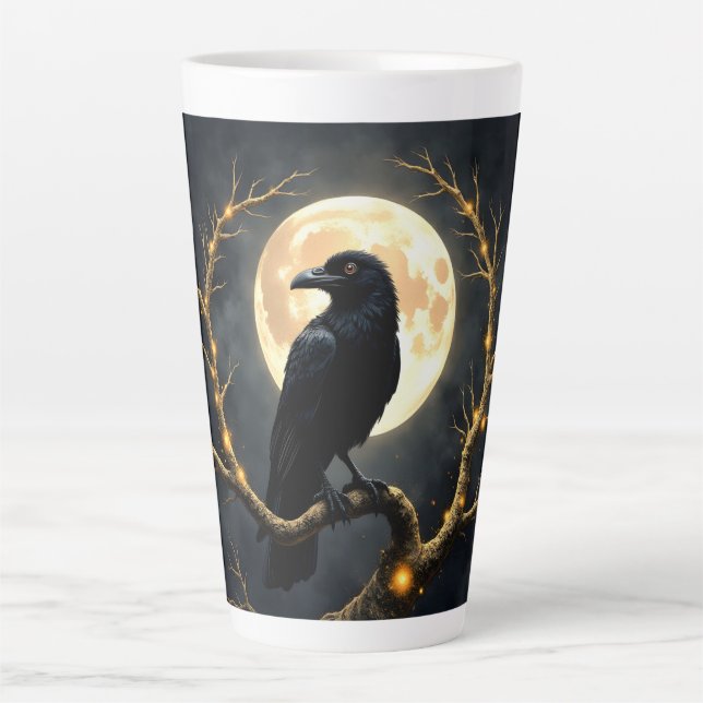 Tasse Latte Dans les ténèbres de la nuit” – Le messager silenc (Devant)