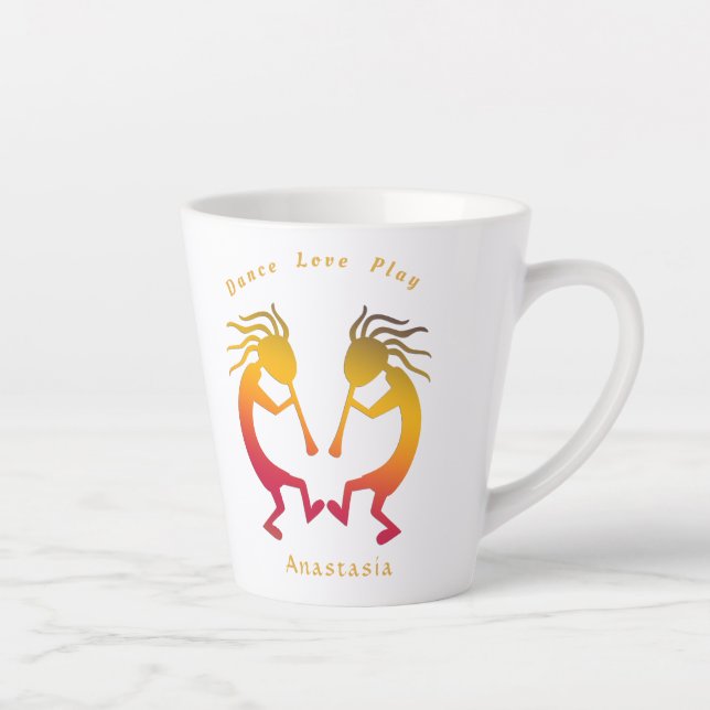 Tasse Latte Danse Amour Jouer Profitez de la vie (Droite)