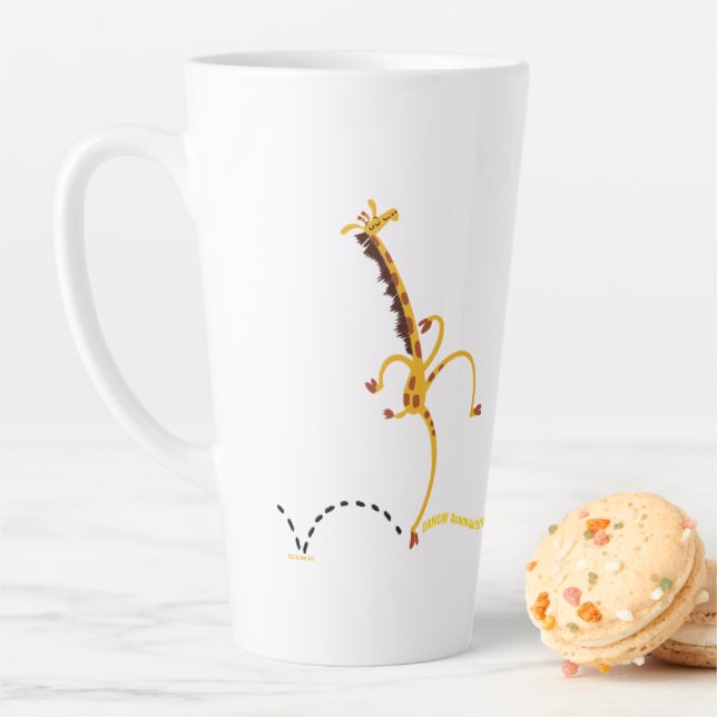 Tasse Latte DANSER AUTOUR DE MAUVAIS GIRAFFE "STUFF" par Jeff  (En situation)