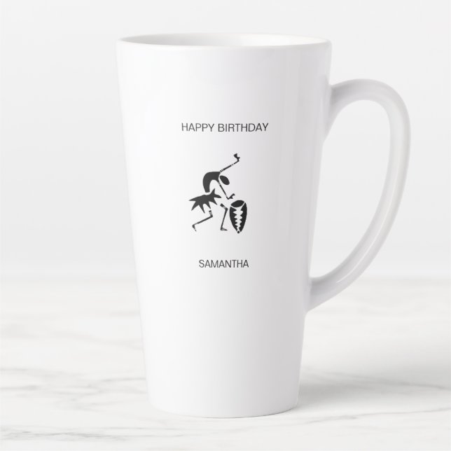 Tasse Latte Danseur de silhouette d'art africain (Droite)