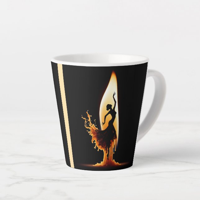 Tasse Latte Danseuse de flamenco (Angle droit)