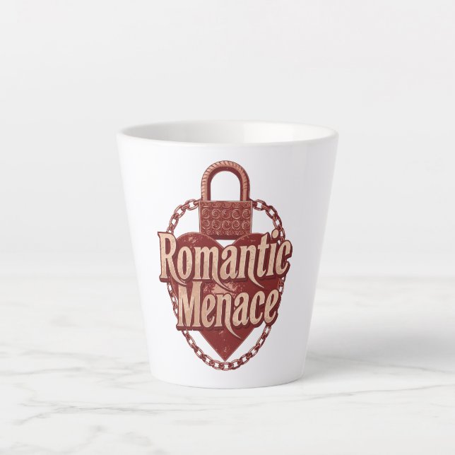 Tasse Latte Dark Love Quote with Chains and Heart (Devant)