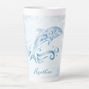 Tasse Latte Dauphin Bleu Bouge Latte Personnalisée