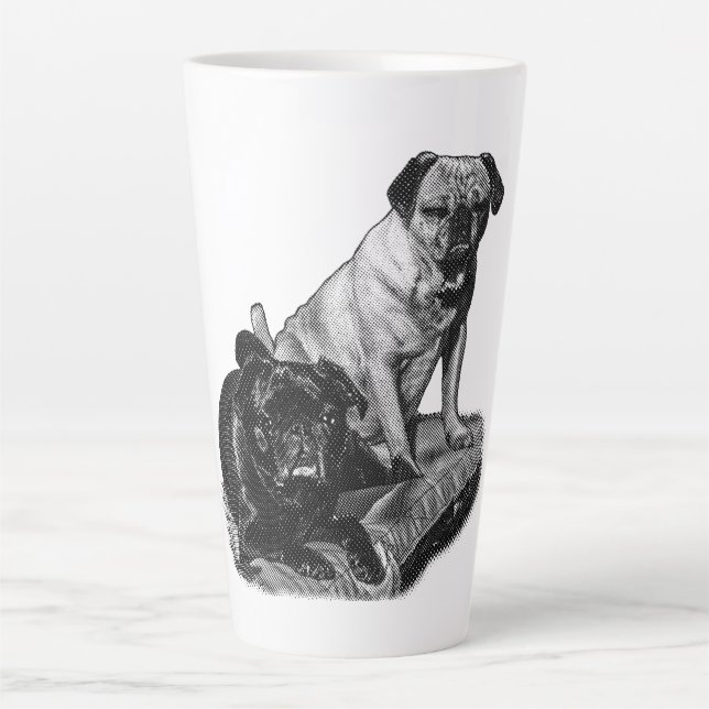 Tasse Latte Début doux, duo joyeux (Devant)