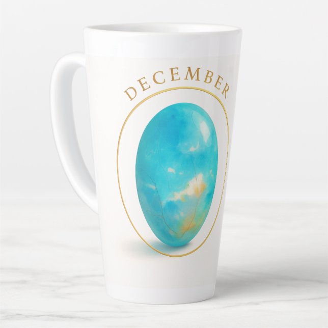 Tasse Latte 🔹 décembre Birthstone Magie - Blue Topaz Crystal (Angle gauche)
