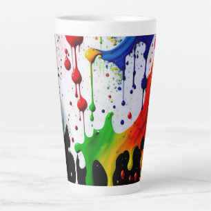 Tasse Latte Déchets de peinture 3D en néon coloré