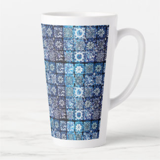 Tasse Latte Découpe victorienne bleue