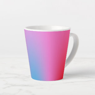 Tasse Latte Deep Magenta rose to Red & Blue Ombre Party