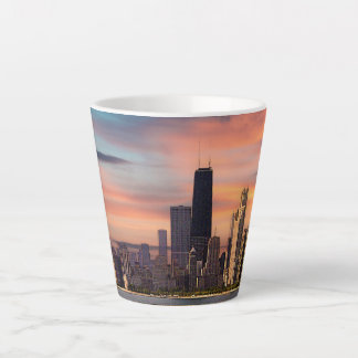 Tasse Latte Deep Sunset Chicago