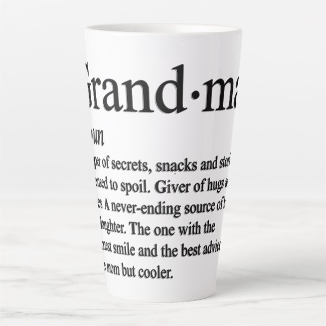 Tasse Latte Définition drôle de grand-mère (Devant)