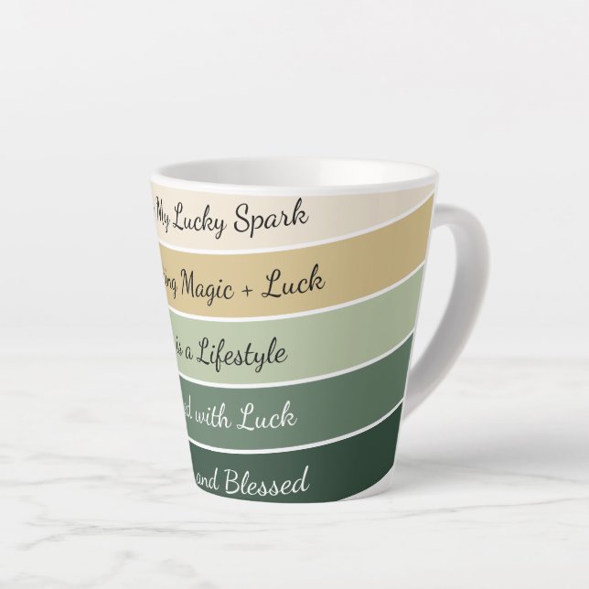 Tasse Latte Dégradé Moderne de la Saint-Patrick (Angle droit)
