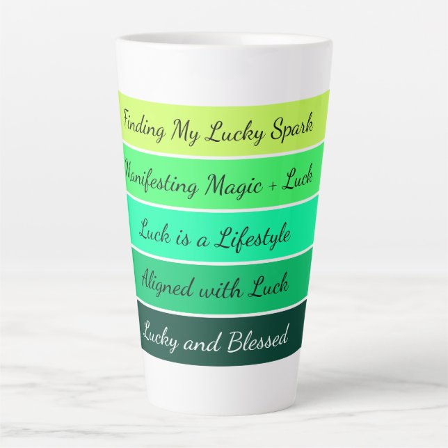 Tasse Latte Dégradé moderne de la Saint-Patrick  (Devant)