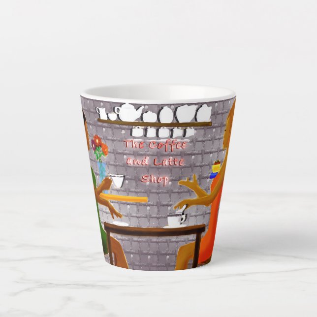 Tasse Latte Délicieux Café Avec Une Coupe D'Amitié (Devant)