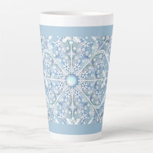 Tasse Latte Dentelle en céramique bleu clair