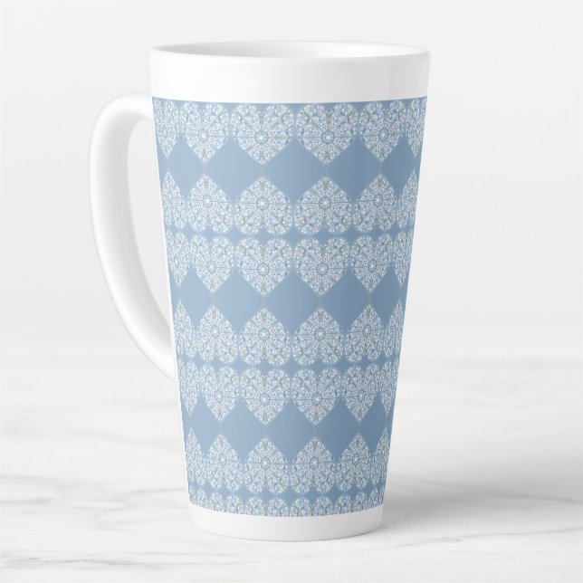 Tasse Latte Dentelle en céramique bleu clair (Angle gauche)