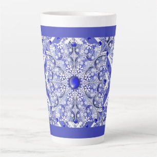 Tasse Latte Dentelle en céramique Bleu de Grèce
