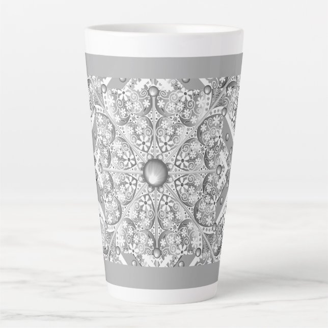 Tasse Latte Dentelle en céramique Gris (Devant)