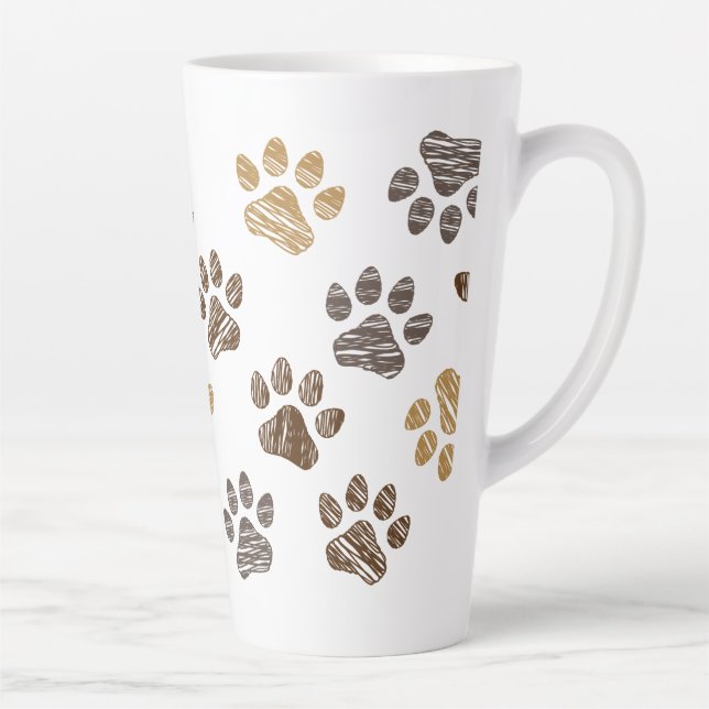 Tasse Latte Des chiens, des chiennes de chat. Chien, chaton. (Droite)