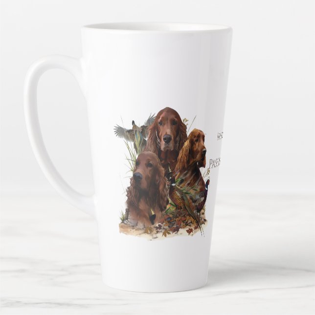 Tasse Latte Des couteaux irlandais avec faisans - Chasse à la  (Gauche)