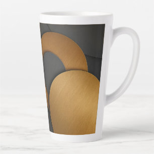 Tasse Latte Design abstrait géométrique noir et or de luxe