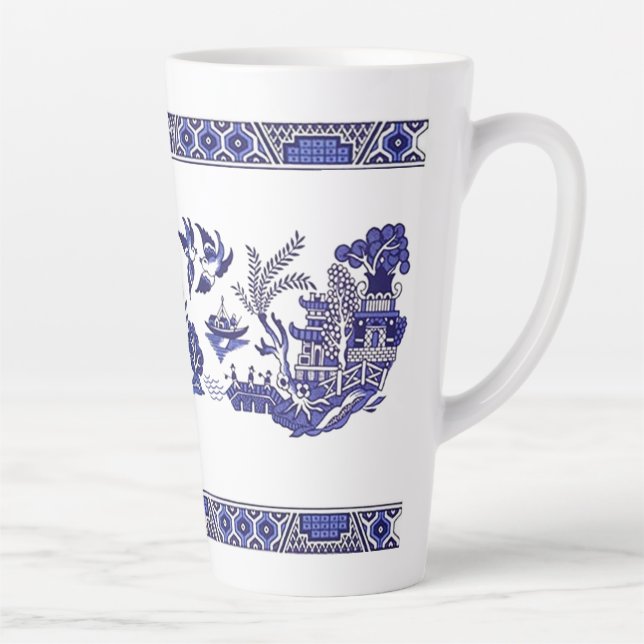 Tasse Latte Design classique de saule bleu (Droite)