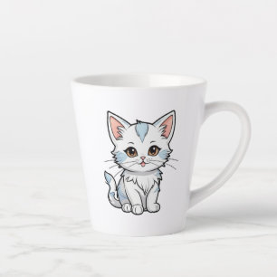 Tasse Latte Design d'art de ligne de dessin de chat stylisé-52