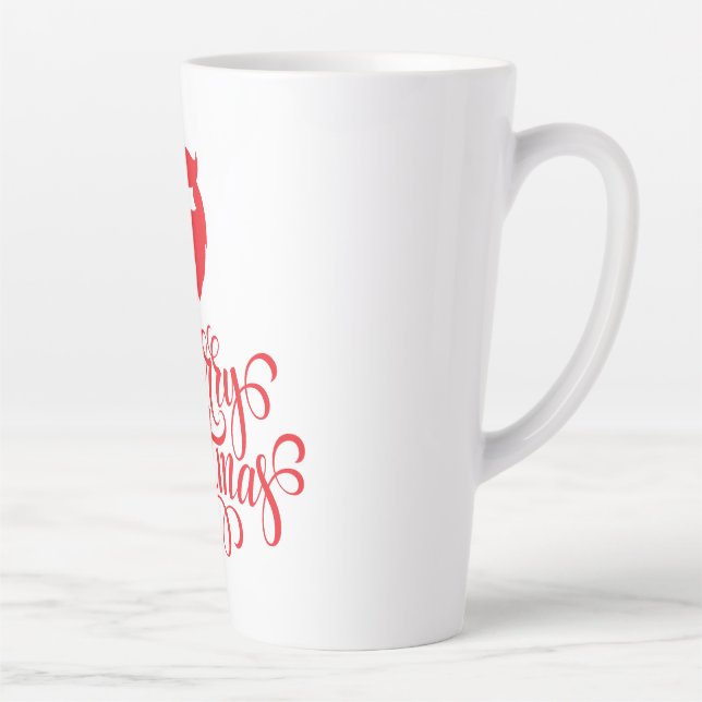 Tasse Latte Design de Noël Barbe Père Noël (Droite)