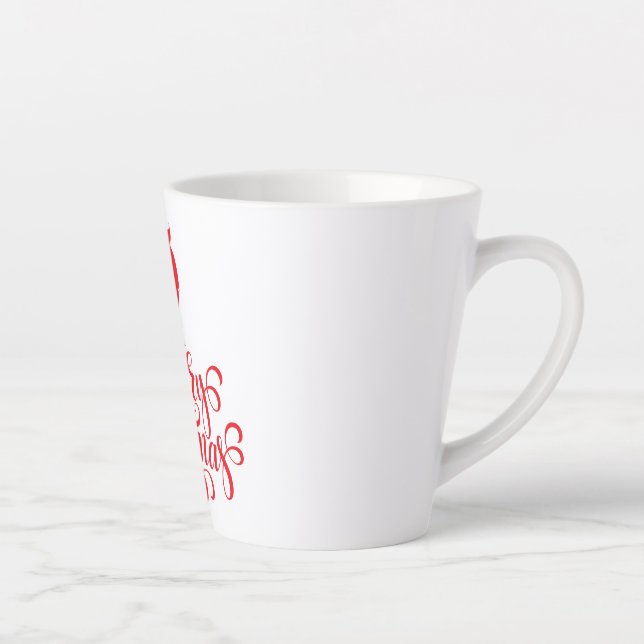 Tasse Latte Design de Noël Barbe Père Noël (Droite)