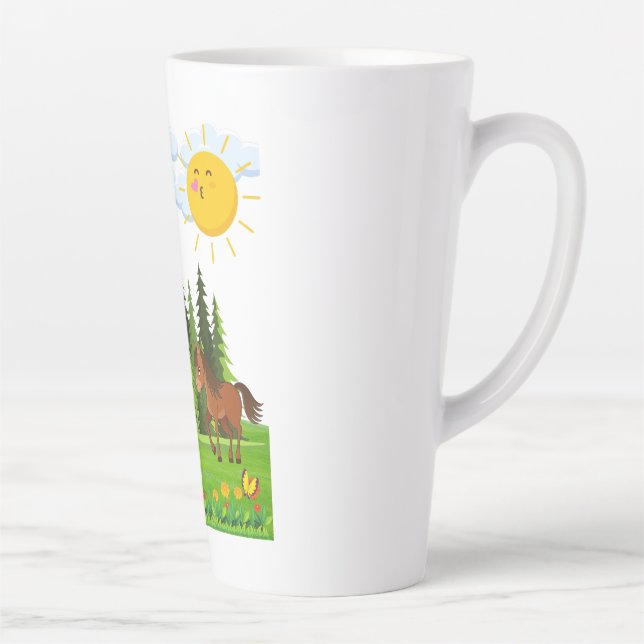 Tasse Latte Design de petits chevaux pour les enfants (Droite)