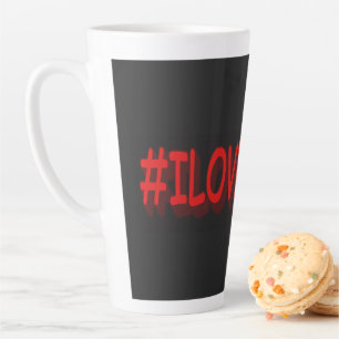 Tasse Latte Design d'expression mignon "#ILOVEISRAE". Commande