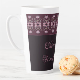 Tasse Latte Design Élégant Avec Style Plum Purple