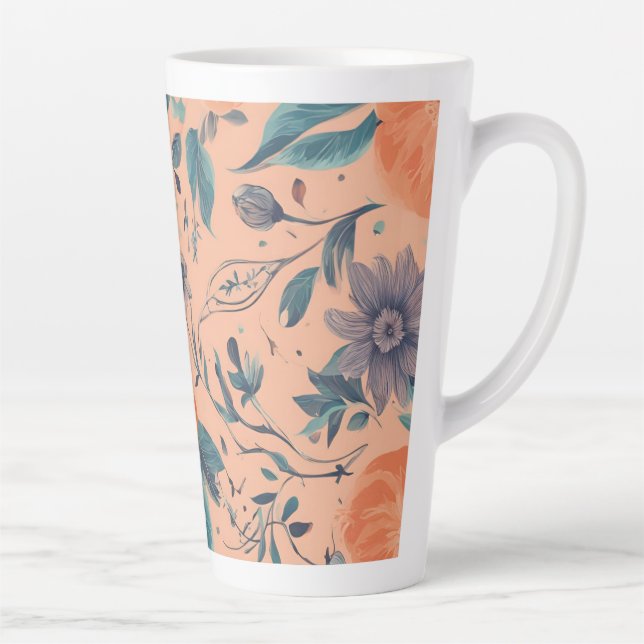 Tasse Latte Design floral Grand (Droite)