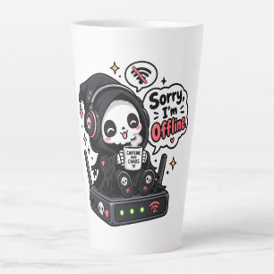 Tasse Latte Désolé, je suis hors ligne humour de gamer introve