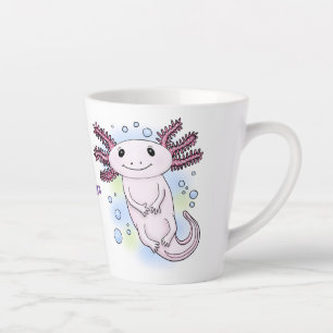 Tasse Latte Dessin animé adorable axolotl rose