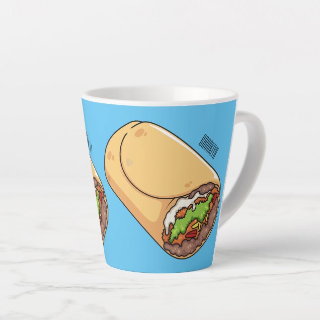 Tasse Latte dessin animé de Burrito (Angle droit)