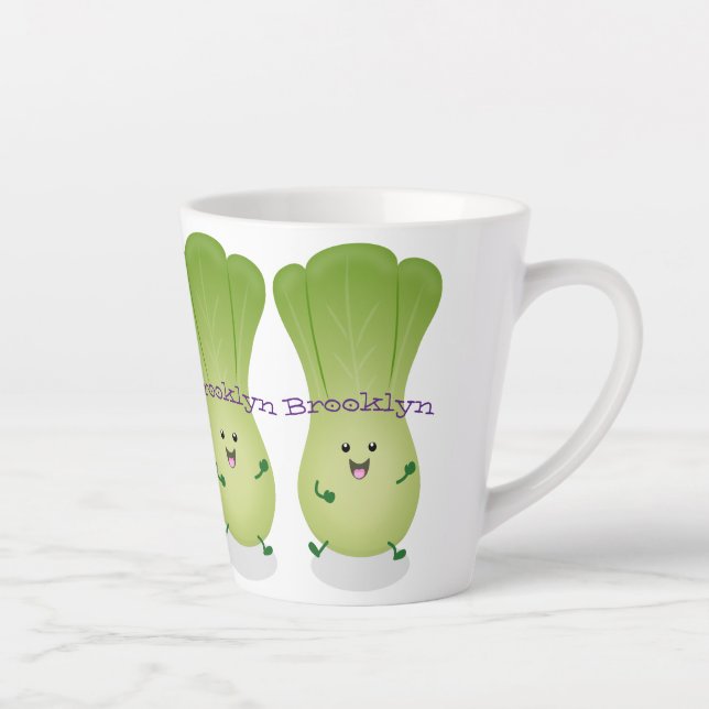 Tasse Latte dessin animé mignon de bok choy (Droite)