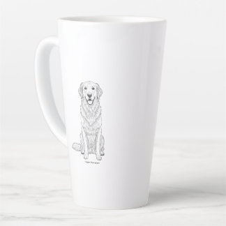 Tasse Latte Dessin au trait minimaliste de Golden Retriever do