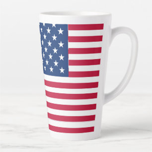Tasse Latte Dessin de fierté de drapeau américain USA