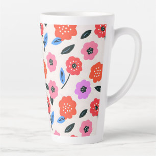 Tasse Latte dessin de fleurs de Han
