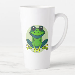 Tasse Latte Dessin de grenouille verte